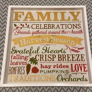 Fall Framed Wall Art - 18x18 Inch, Real Wood Frame, Perfect for Autumn L